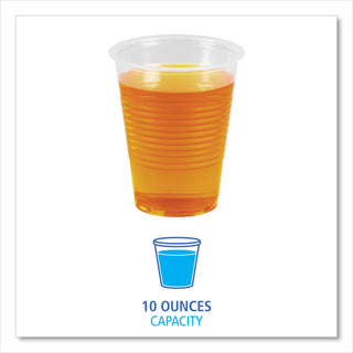 Translucent Plastic Cold Cups, 10 oz, Polypropylene, 100/Pack