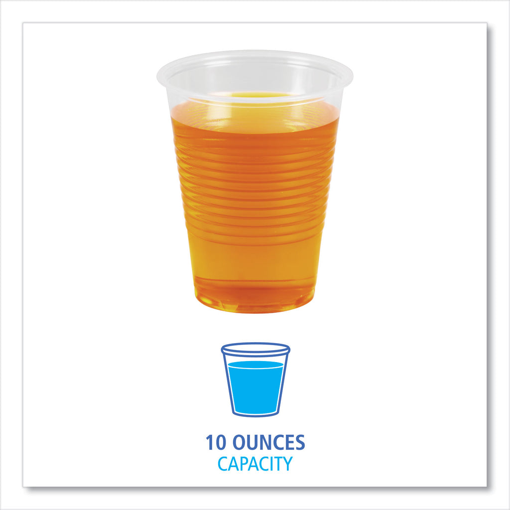 Translucent Plastic Cold Cups, 10 oz, Polypropylene, 100 Cups/Sleeve, 10 Sleeves/Carton