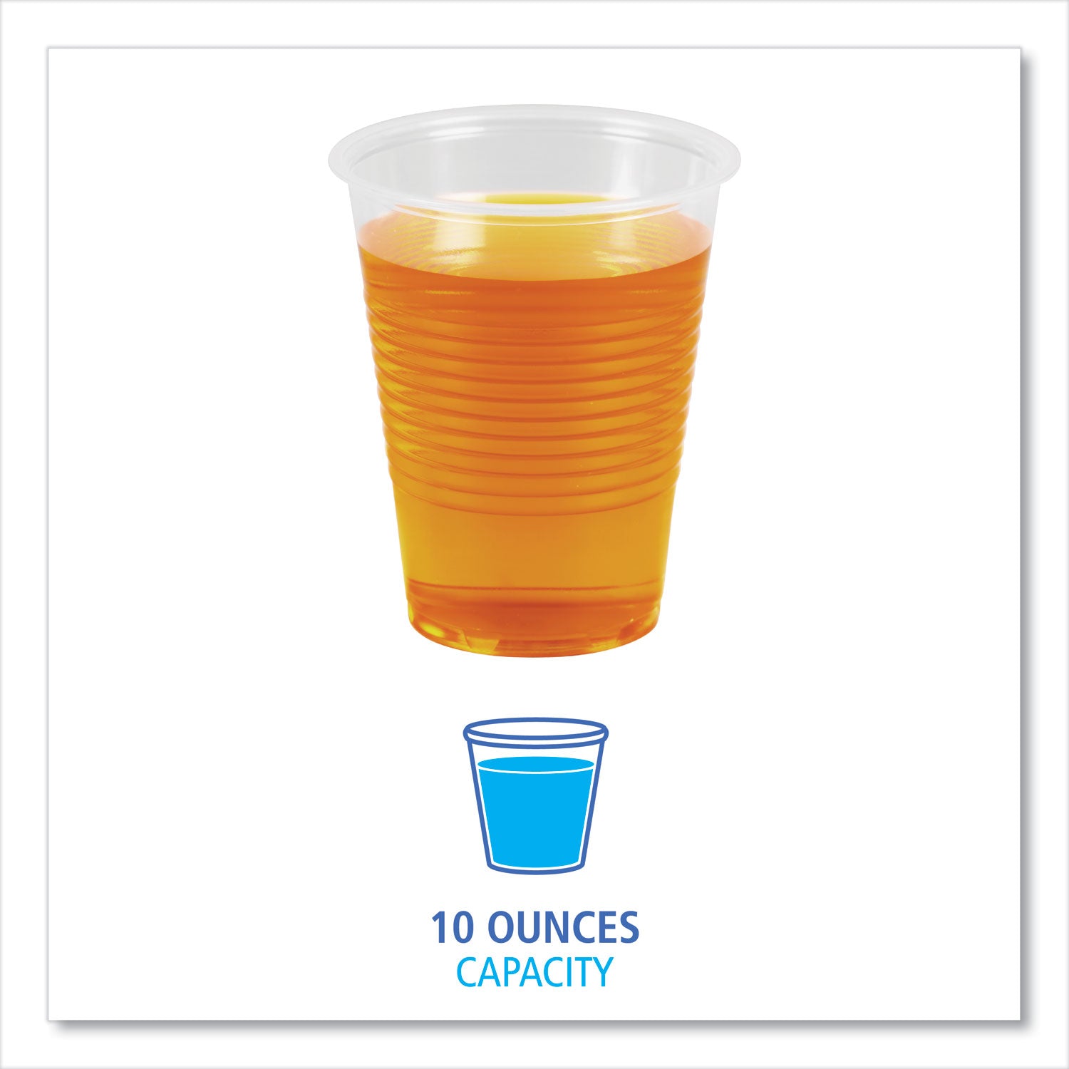 Translucent Plastic Cold Cups, 10 oz, Polypropylene, 100 Cups/Sleeve, 10 Sleeves/Carton