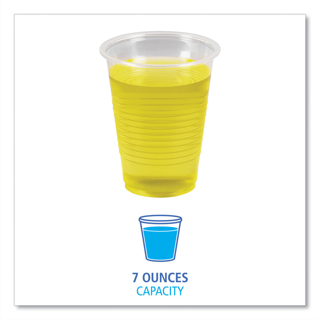 Translucent Plastic Cold Cups, 7 oz, Polypropylene, 100/Pack