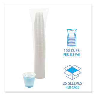 Translucent Plastic Cold Cups, 5 oz, Polypropylene, 100 Cups/Sleeve, 25 Sleeves/Carton