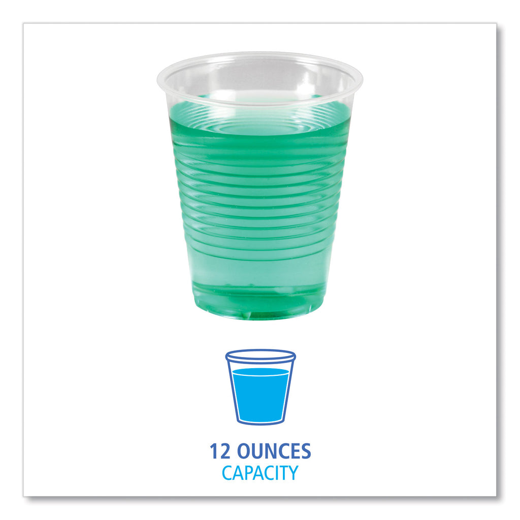 Translucent Plastic Cold Cups, 12 oz, Polypropylene, 50/Pack