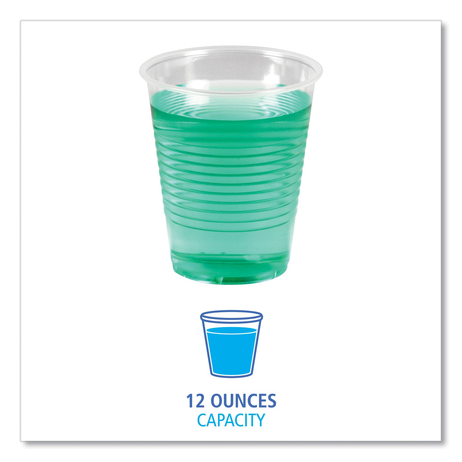 Translucent Plastic Cold Cups, 12 oz, Polypropylene, 50/Pack