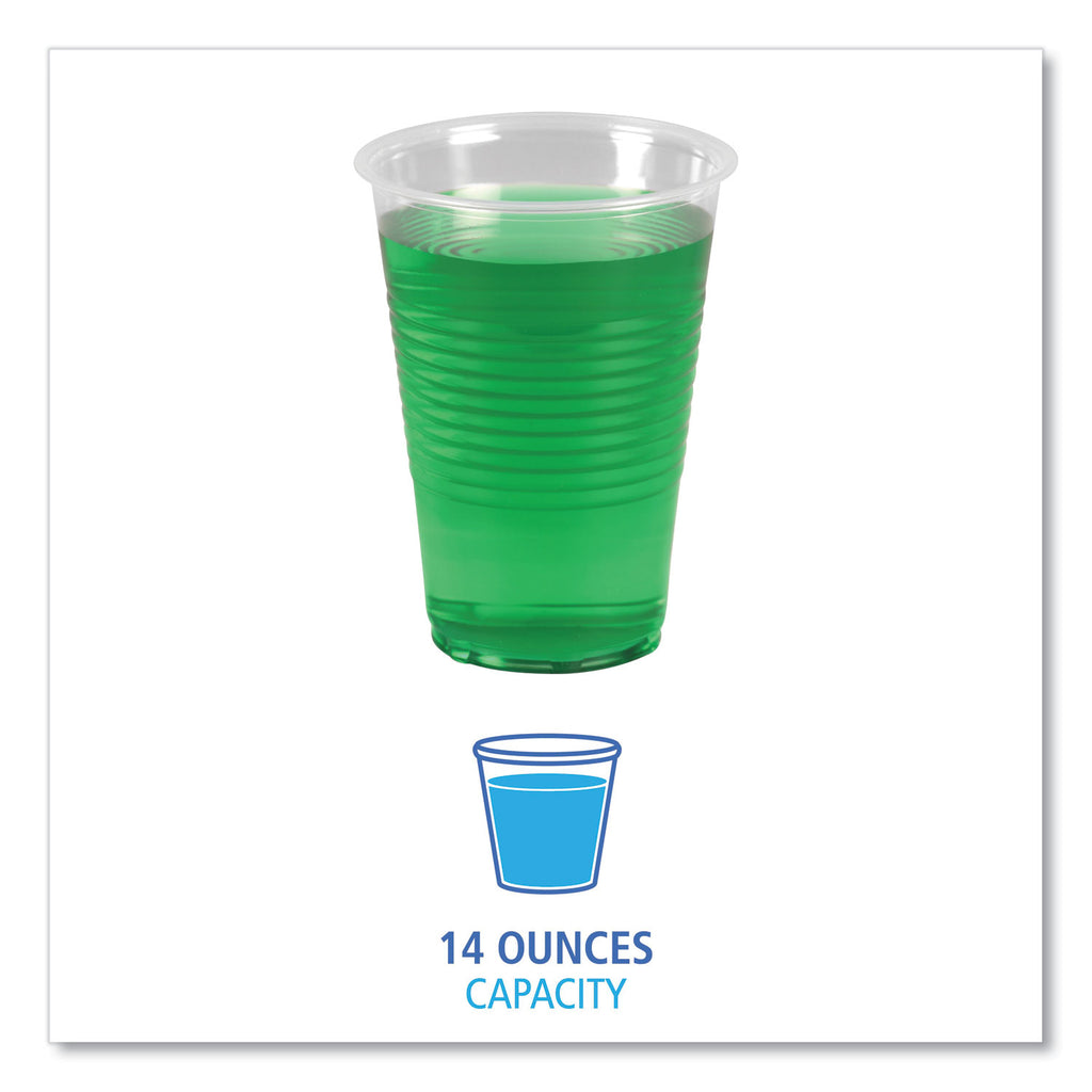 Translucent Plastic Cold Cups, 14 oz, Polypropylene, 20 Cups/Sleeve, 50 Sleeves/Carton