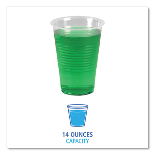 Translucent Plastic Cold Cups, 14 oz, Polypropylene, 20 Cups/Sleeve, 50 Sleeves/Carton