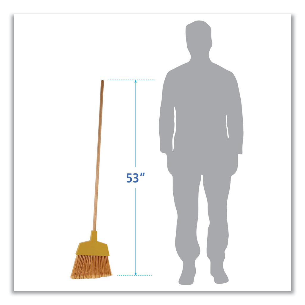 Angler Broom, 53" Handle, Yellow, 12/Carton