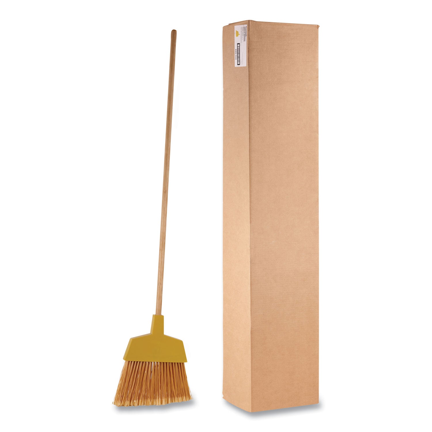 Angler Broom, 53" Handle, Yellow, 12/Carton - 