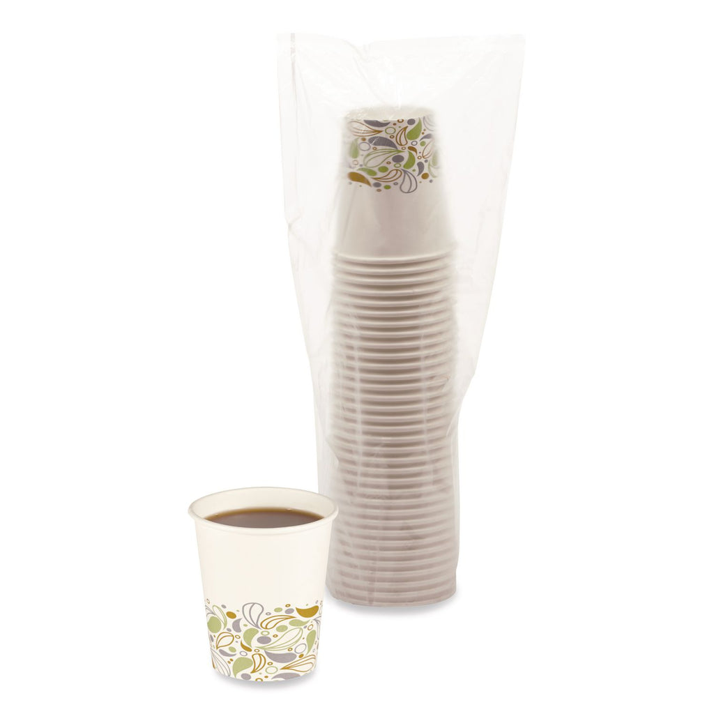 Deerfield Printed Paper Hot Cups, 8 oz, 50 Cups/Sleeve, 20 Sleeves/Carton