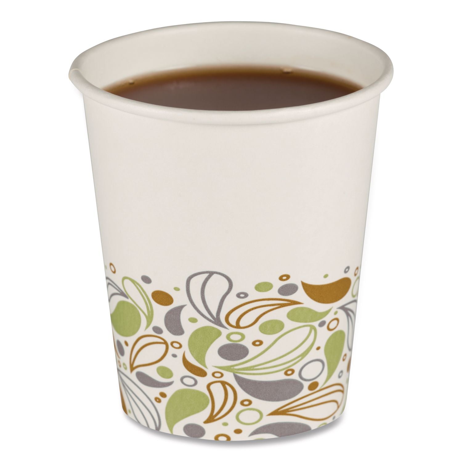 Deerfield Printed Paper Hot Cups, 8 oz, 50 Cups/Sleeve, 20 Sleeves/Carton
