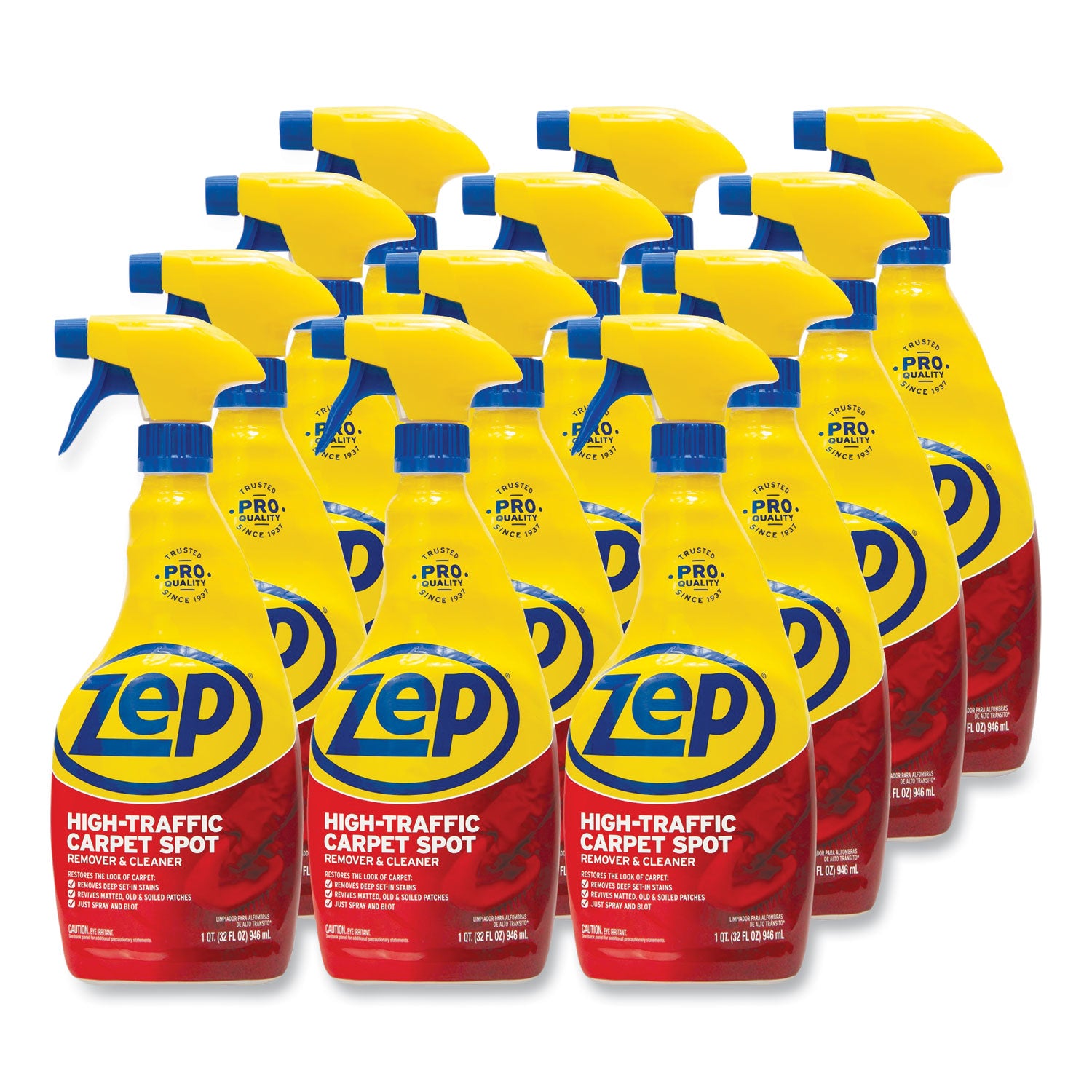 High Traffic Carpet Cleaner, Fresh Scent, 32 oz Spray Bottle, 12/Carton - 1