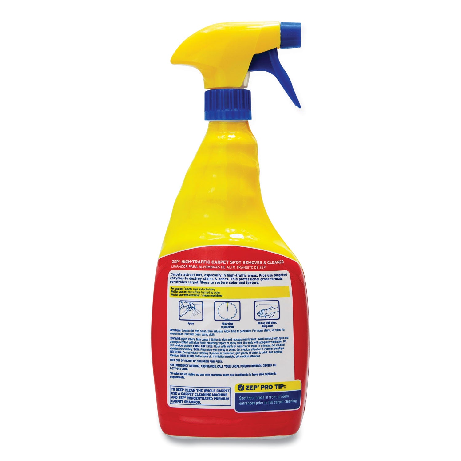 High Traffic Carpet Cleaner, Fresh Scent, 32 oz Spray Bottle, 12/Carton
