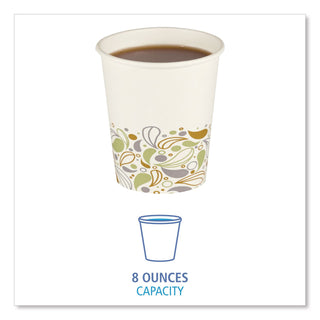 Deerfield Printed Paper Hot Cups, 8 oz, 50 Cups/Sleeve, 20 Sleeves/Carton