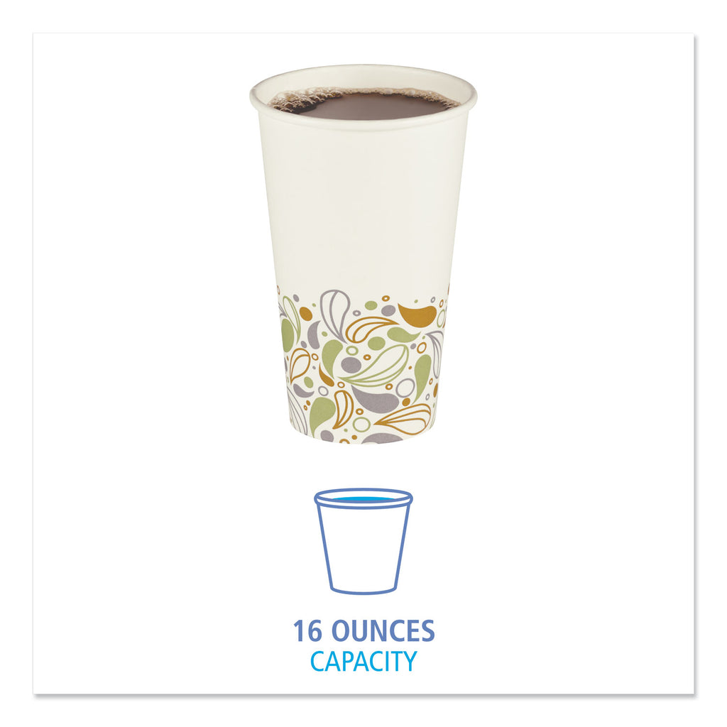 Deerfield Printed Paper Hot Cups, 16 oz, 50 Cups/Sleeve, 20 Sleeves/Carton