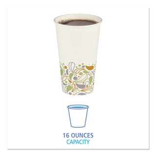 Deerfield Printed Paper Hot Cups, 16 oz, 50 Cups/Sleeve, 20 Sleeves/Carton