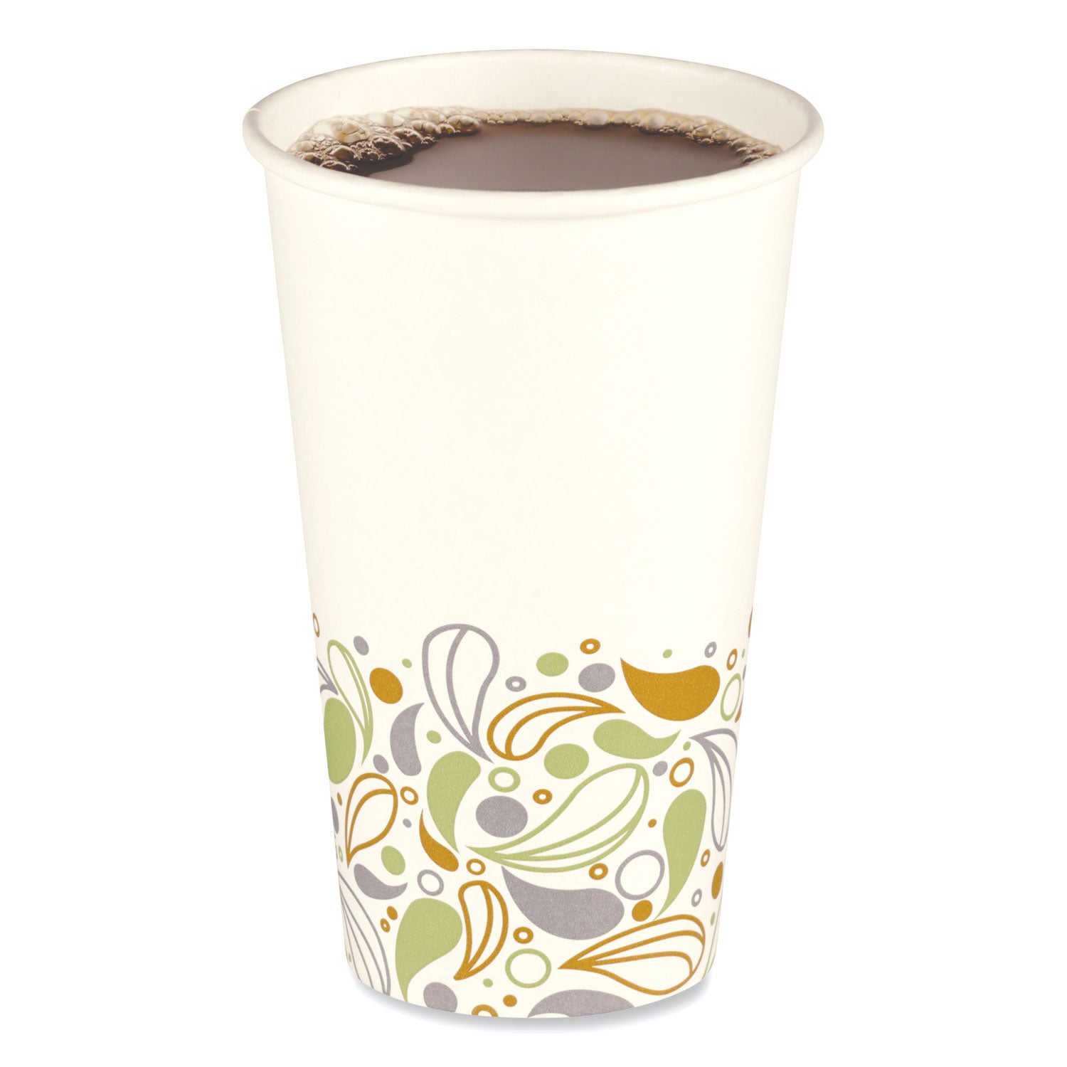 Deerfield Printed Paper Hot Cups, 16 oz, 50 Cups/Sleeve, 20 Sleeves/Carton