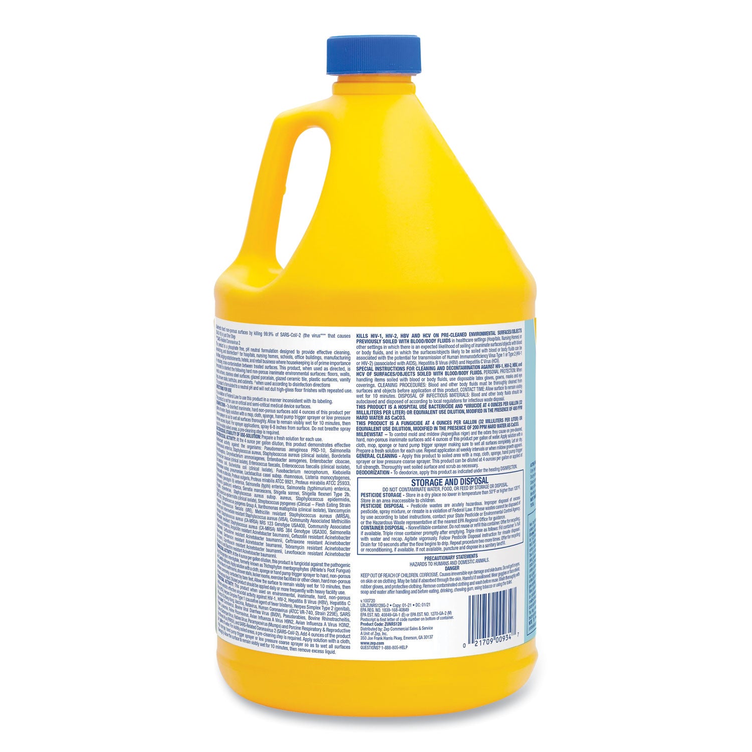 No-Rinse Floor Disinfectant, Pleasant Scent, 1 gal, 4/Carton