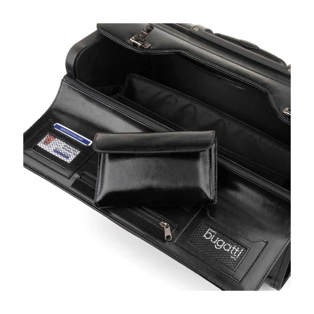 Catalog Case on Wheels, Fits Devices Up to 17.3", Leather, 19 x 9 x 15.5, Black - 