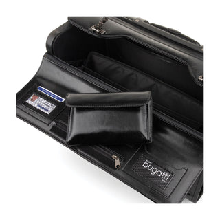 Catalog Case on Wheels, Fits Devices Up to 17.3", Leather, 19 x 9 x 15.5, Black - 