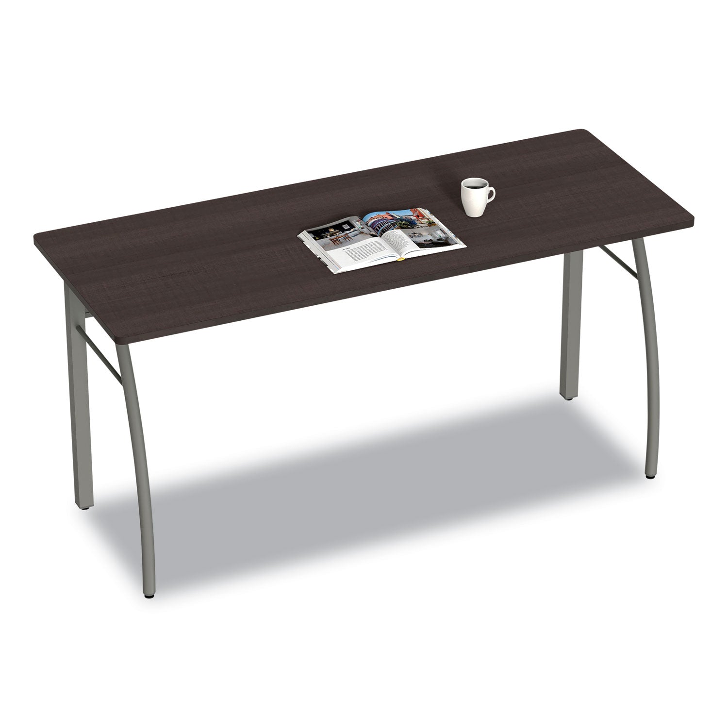 Trento Line Rectangular Desk, 59.13" x 23.63" x 29.5", Mocha - 
