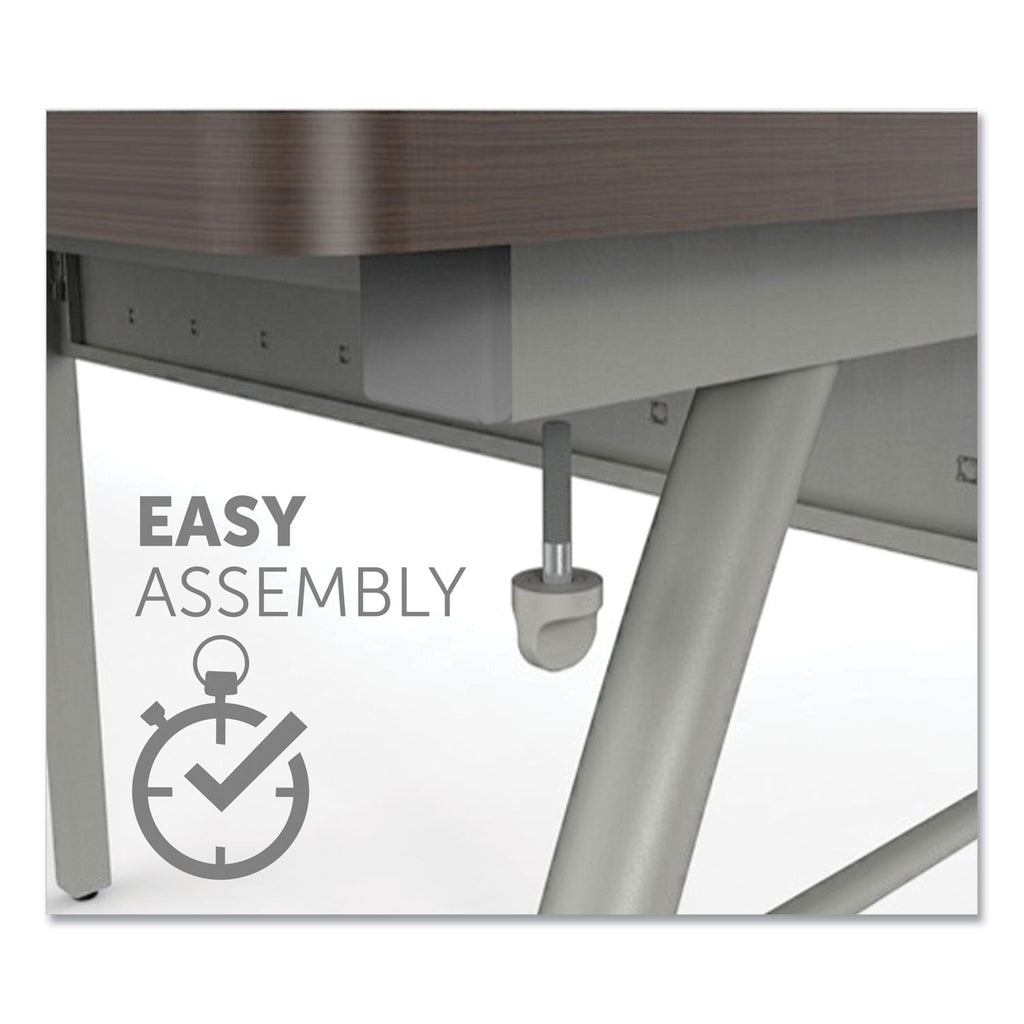 Trento Line Rectangular Desk, 47.25" x 23.63" x 29.5", Mocha/Gray - 