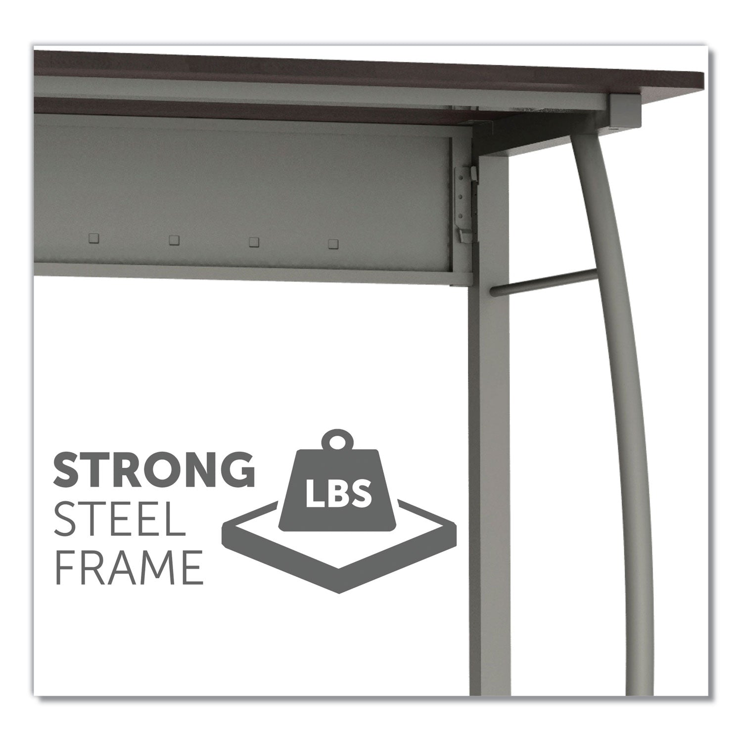 Trento Line Rectangular Desk, 47.25" x 23.63" x 29.5", Mocha/Gray - 