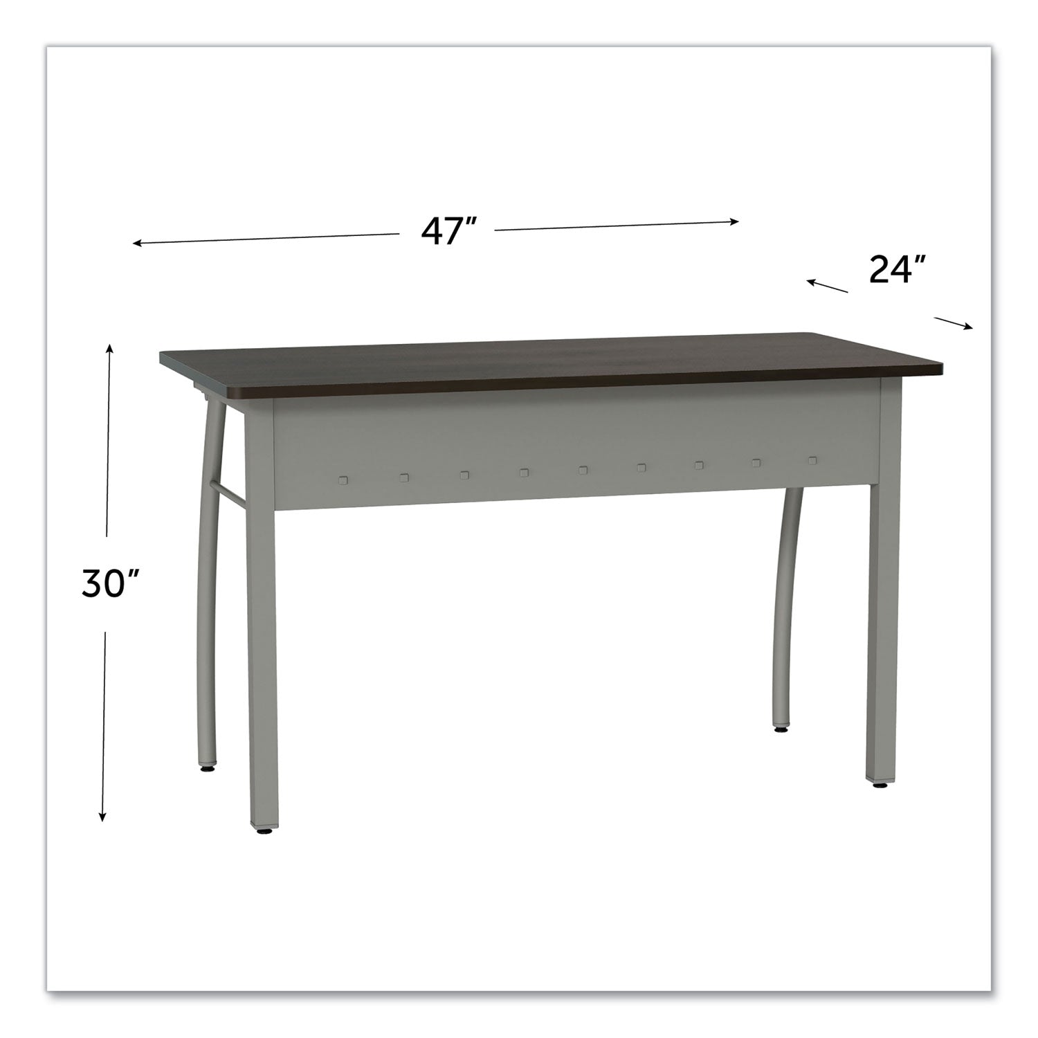 Trento Line Rectangular Desk, 47.25" x 23.63" x 29.5", Mocha/Gray - 