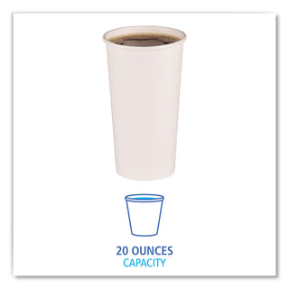 Paper Hot Cups, 20 oz, White, 50 Cups/Sleeve, 12 Sleeves/Carton