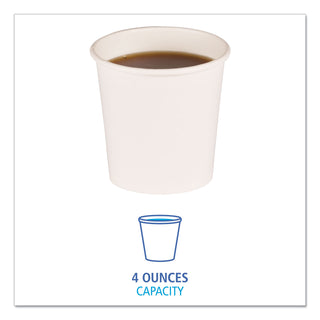 Paper Hot Cups, 4 oz, White, 50 Cups/Sleeve, 20 Sleeves/Carton