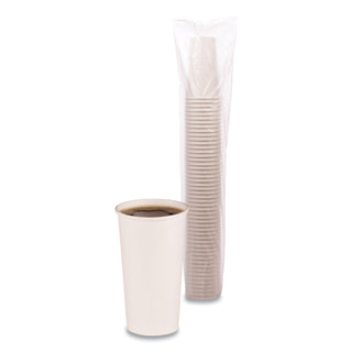 Paper Hot Cups, 20 oz, White, 50 Cups/Sleeve, 12 Sleeves/Carton