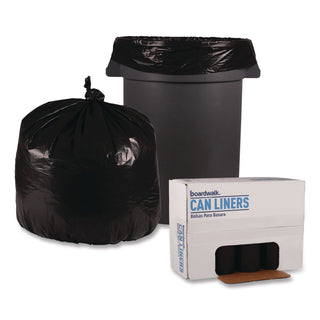 Recycled Low-Density Polyethylene Can Liners, 33 gal, 1.2 mil, 33" x 39", Black, 10 Bags/Roll, 10 Rolls/Carton