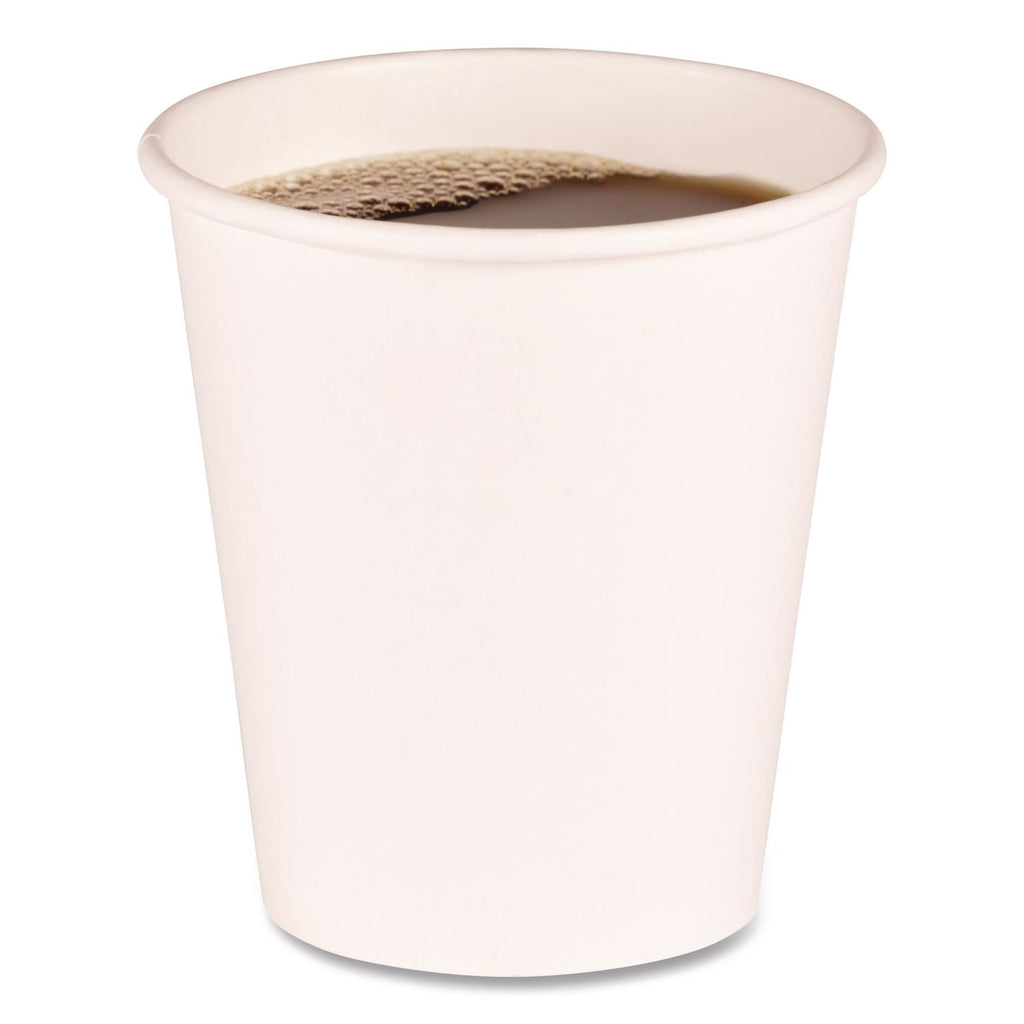 Paper Hot Cups, 10 oz, White, 50 Cups/Sleeve, 20 Sleeves/Carton