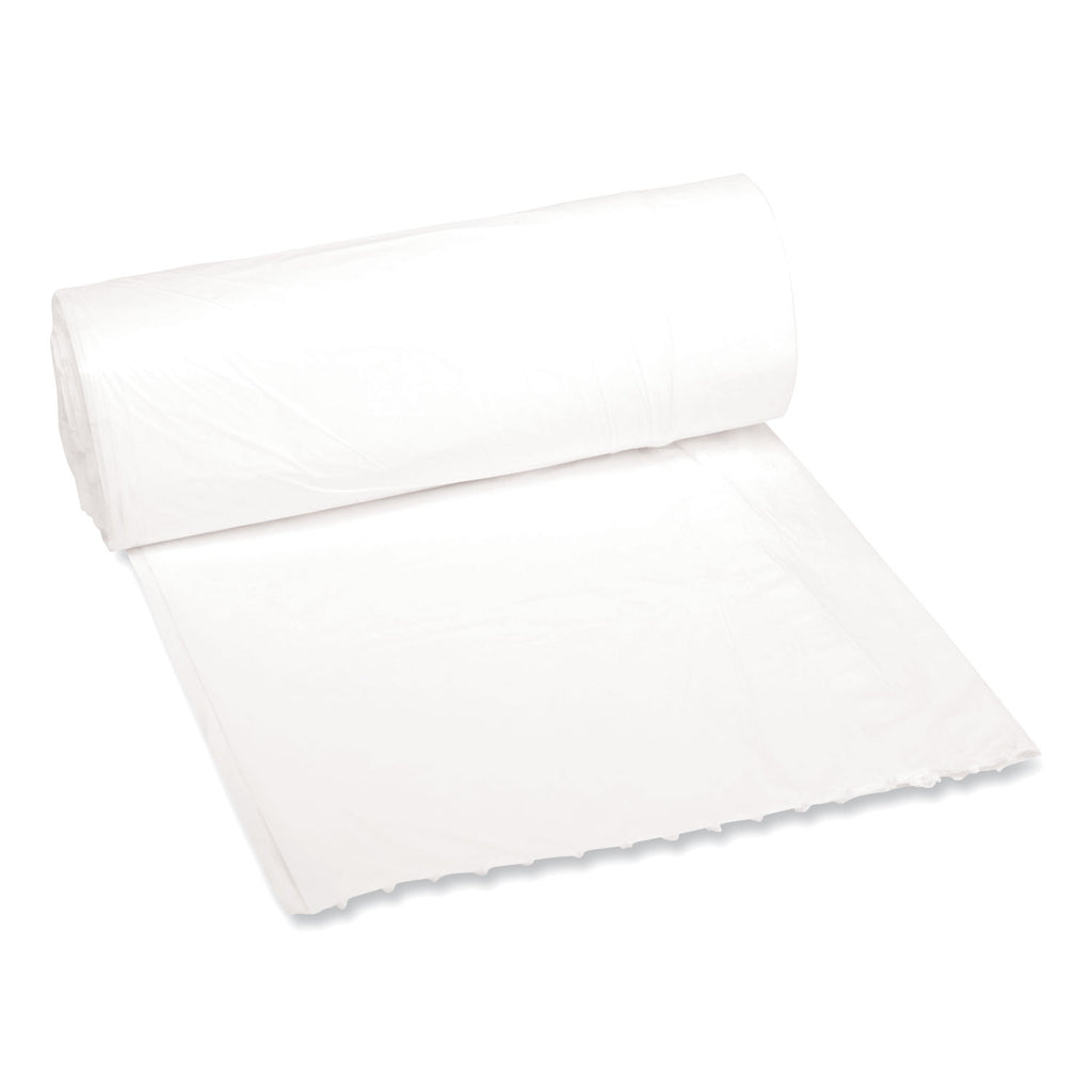 Low-Density Waste Can Liners, 16 gal, 0.4 mil, 24" x 32", White, 25 Bags/Roll, 20 Rolls/Carton