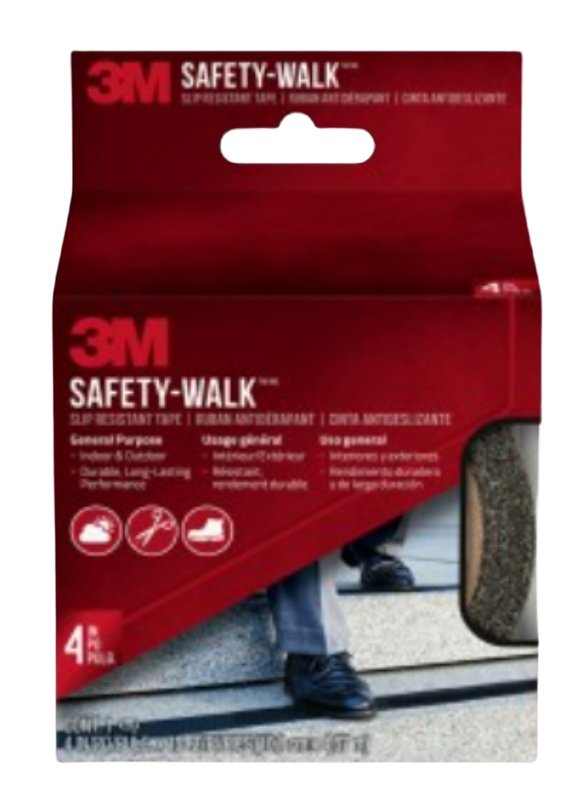 3M Safety Walk Tread - 15 ft Length x 4" Width - 1 EachRoll - Black