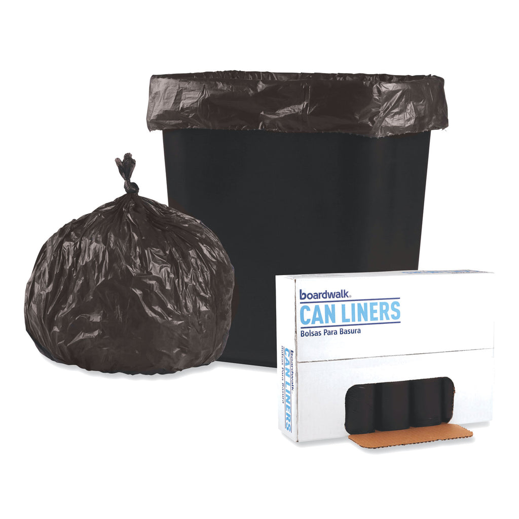 Low-Density Waste Can Liners, 16 gal, 0.35 mil, 24" x 32", Black, 50 Bags/Roll, 10 Rolls/Carton