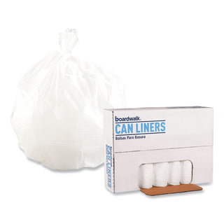 Low-Density Waste Can Liners, 16 gal, 0.4 mil, 24" x 32", White, 25 Bags/Roll, 20 Rolls/Carton