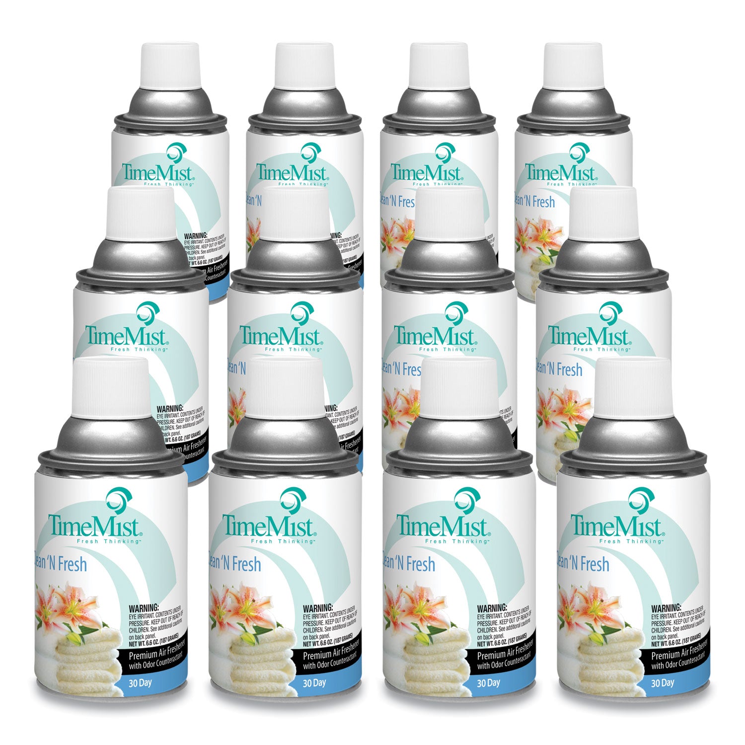 Premium Metered Air Freshener Refill, Clean N Fresh, 7.1 oz Aerosol Spray, 12/Carton - 1