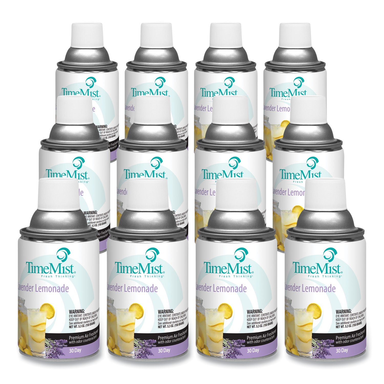 Premium Metered Air Freshener Refill, Lavender Lemonade, 5.3 oz Aerosol Spray, 12/Carton - 1