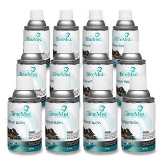 Premium Metered Air Freshener Refill, Caribbean Waters, 6.6 oz Aerosol Spray 12/Carton - 1