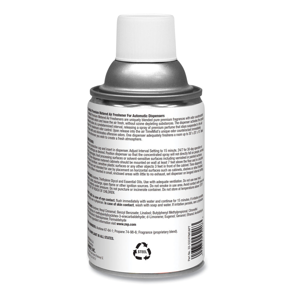 Premium Metered Air Freshener Refill, Caribbean Waters, 6.6 oz Aerosol Spray 12/Carton - 3