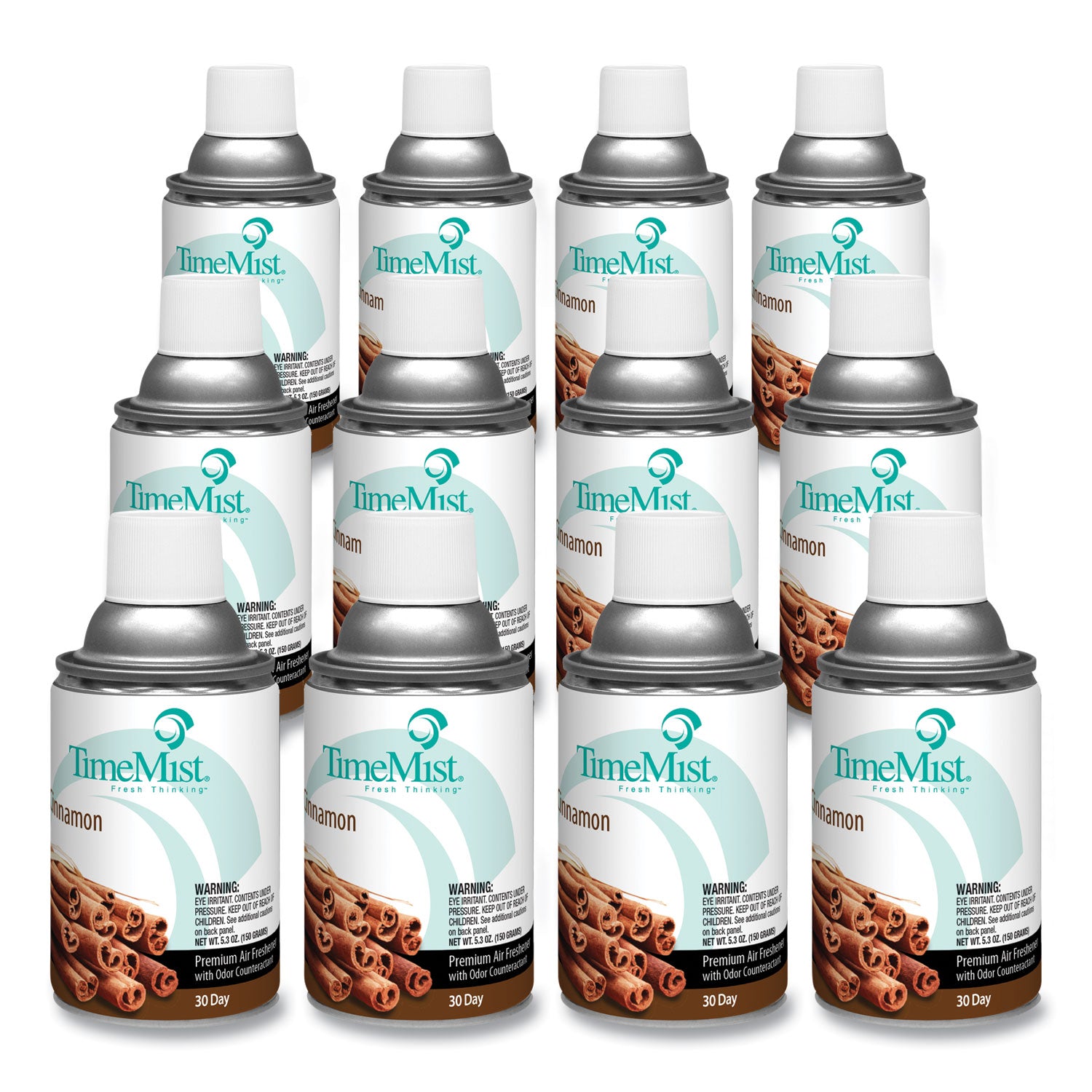 Premium Metered Air Freshener Refill, Cinnamon, 6.6 oz Aerosol Spray, 12/Carton - 1