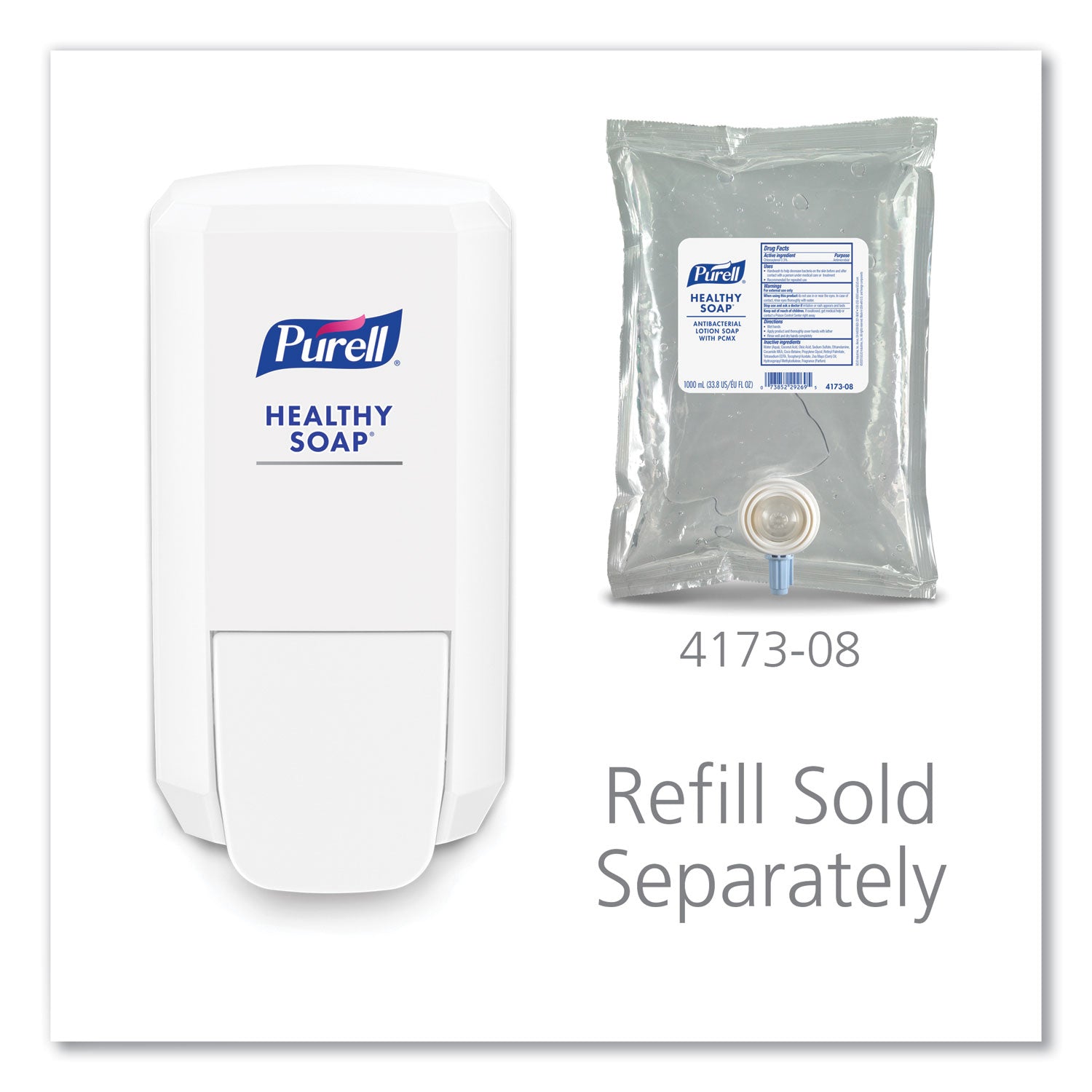 CS2 Hand Sanitizer Dispenser, 1,000 mL, 5.14 x 3.83 x 10, White, 6/Carton