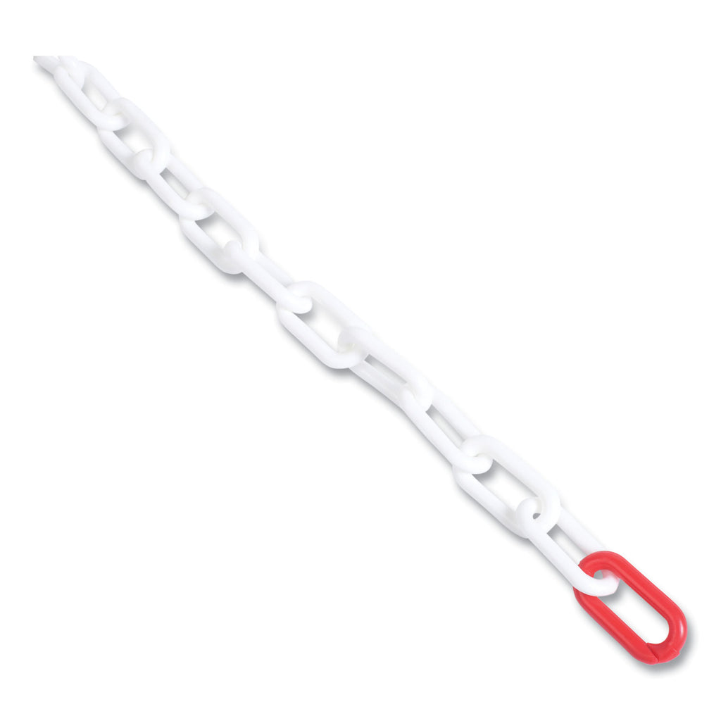 Crowd Control Stanchion Chain, Plastic, 40 ft, White - 