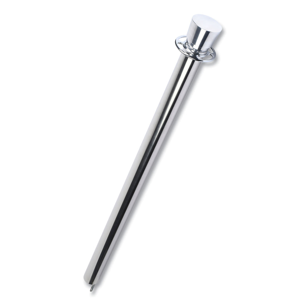 Tatco Heavy-duty Posts for Stanchion - Stainless Steel 41" Post Black Rope - Chrome - 2 / Box