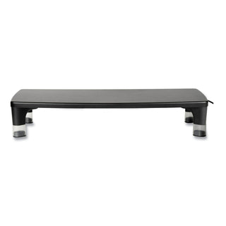 Monitor Stand MS100B, 21.6 x 9.4 x 2.7 to 3.9, Black/Clear, Supports 33 lb