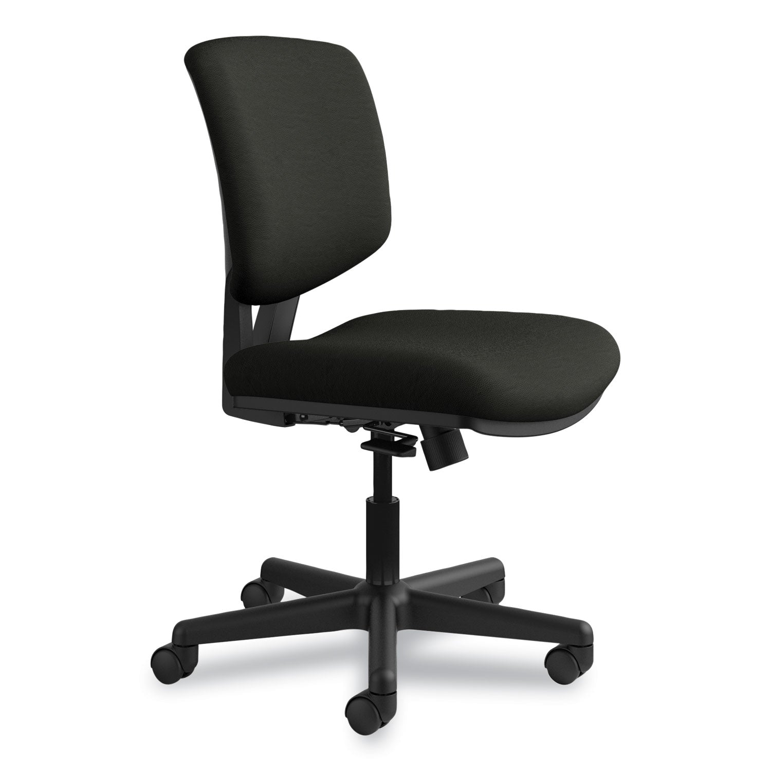 Volt Series Leather Task Chair with Synchro-Tilt, Supports Up to 250 lb, 18" to 22.25" Seat Height, Black - 
