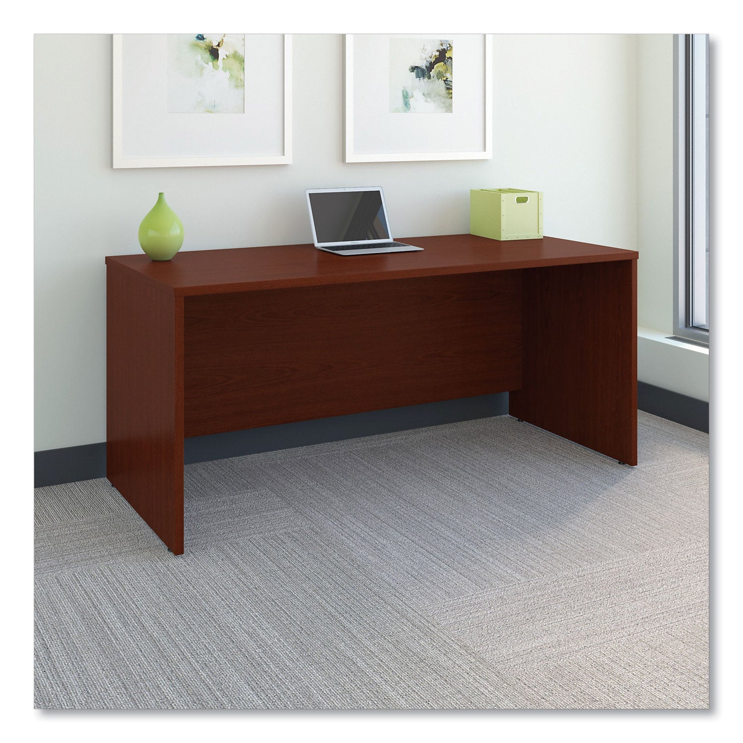 Enterprise Collection Double Pedestal Desk, 60" X 28.63" X 29.75", Harvest Cherry, (box 1 Of 2) - 