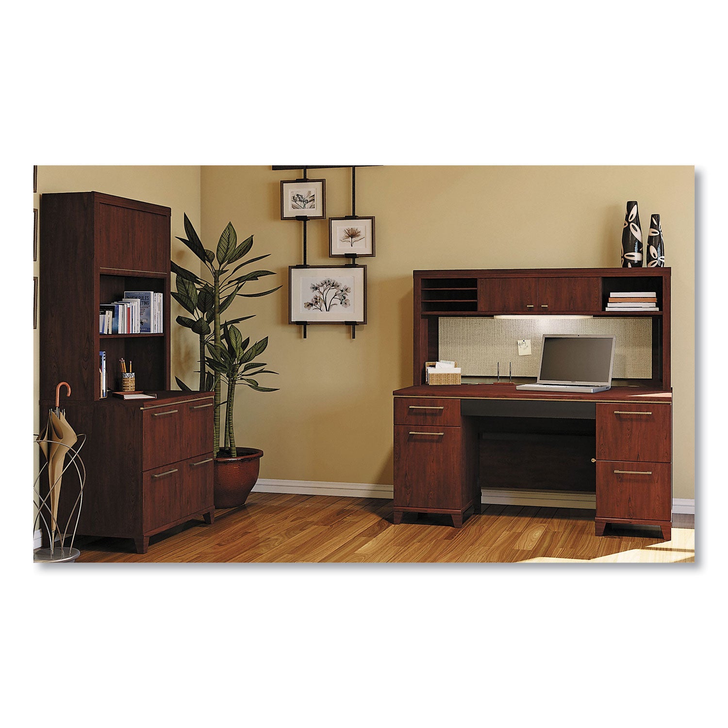 Enterprise Collection Double Pedestal Desk, 60" X 28.63" X 29.75", Harvest Cherry, (box 1 Of 2) - 
