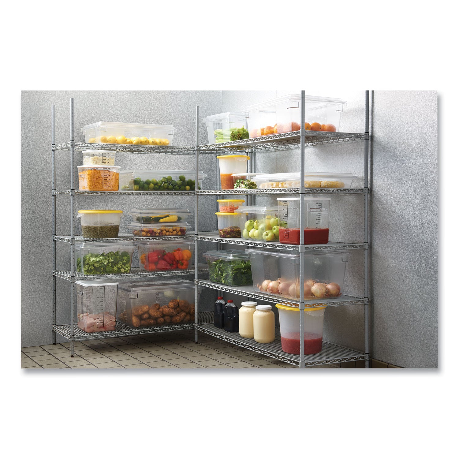 Food/Tote Boxes, 5 gal, 26 x 18 x 3.5, Clear, Plastic - 5