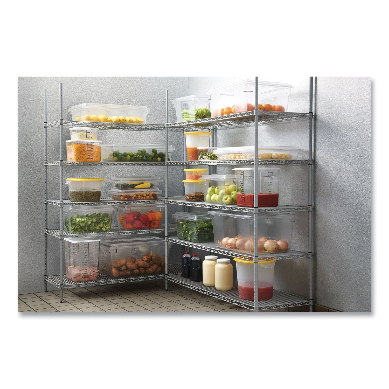 Food/Tote Boxes, 3 1/2gal, 18w x 12d x 6h, Clear