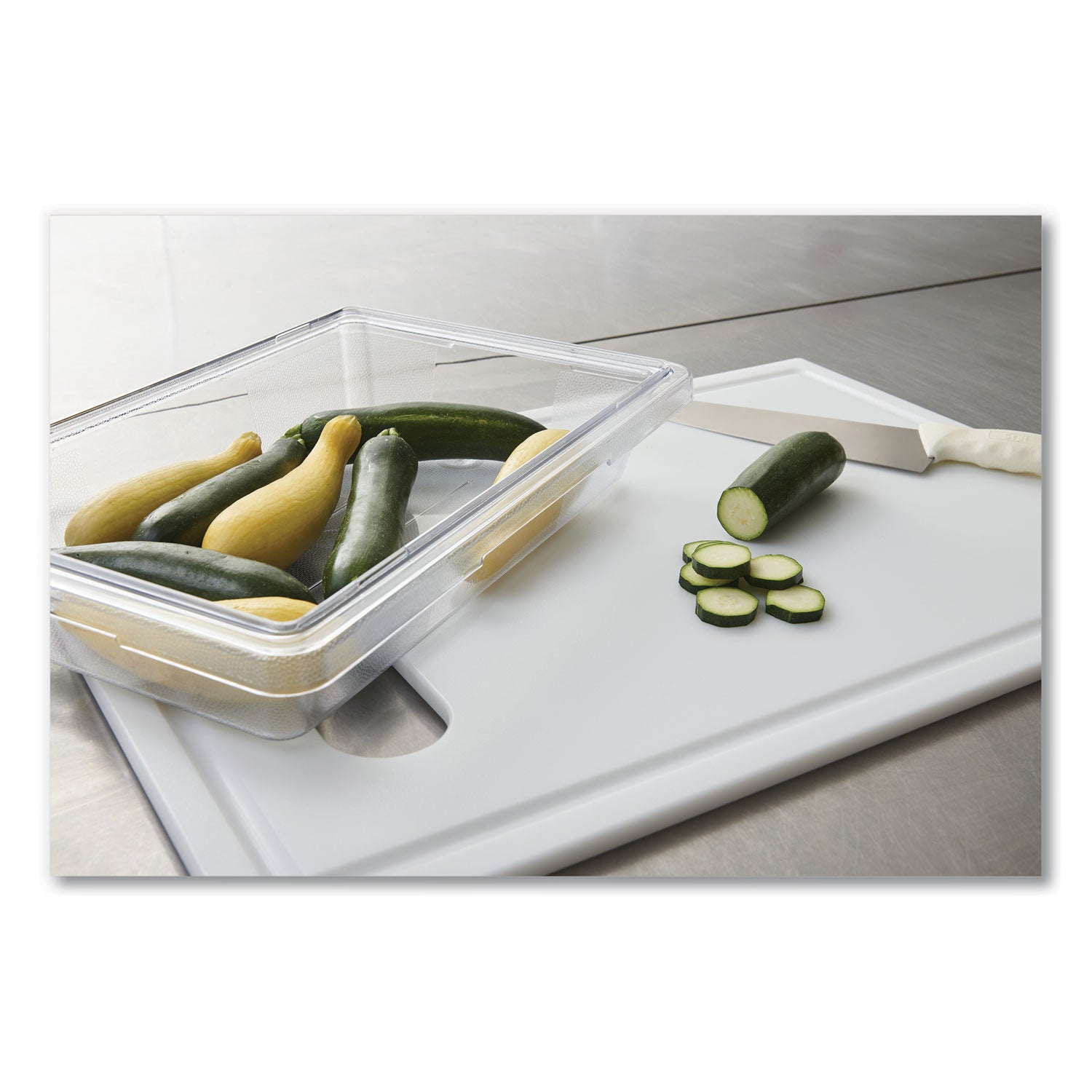 Food/Tote Boxes, 5 gal, 26 x 18 x 3.5, Clear, Plastic